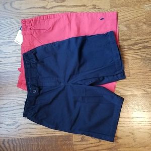 Two pair of boys size 12 Polo Ralph Lauren shorts, 1 red NWT, 1 navy used
